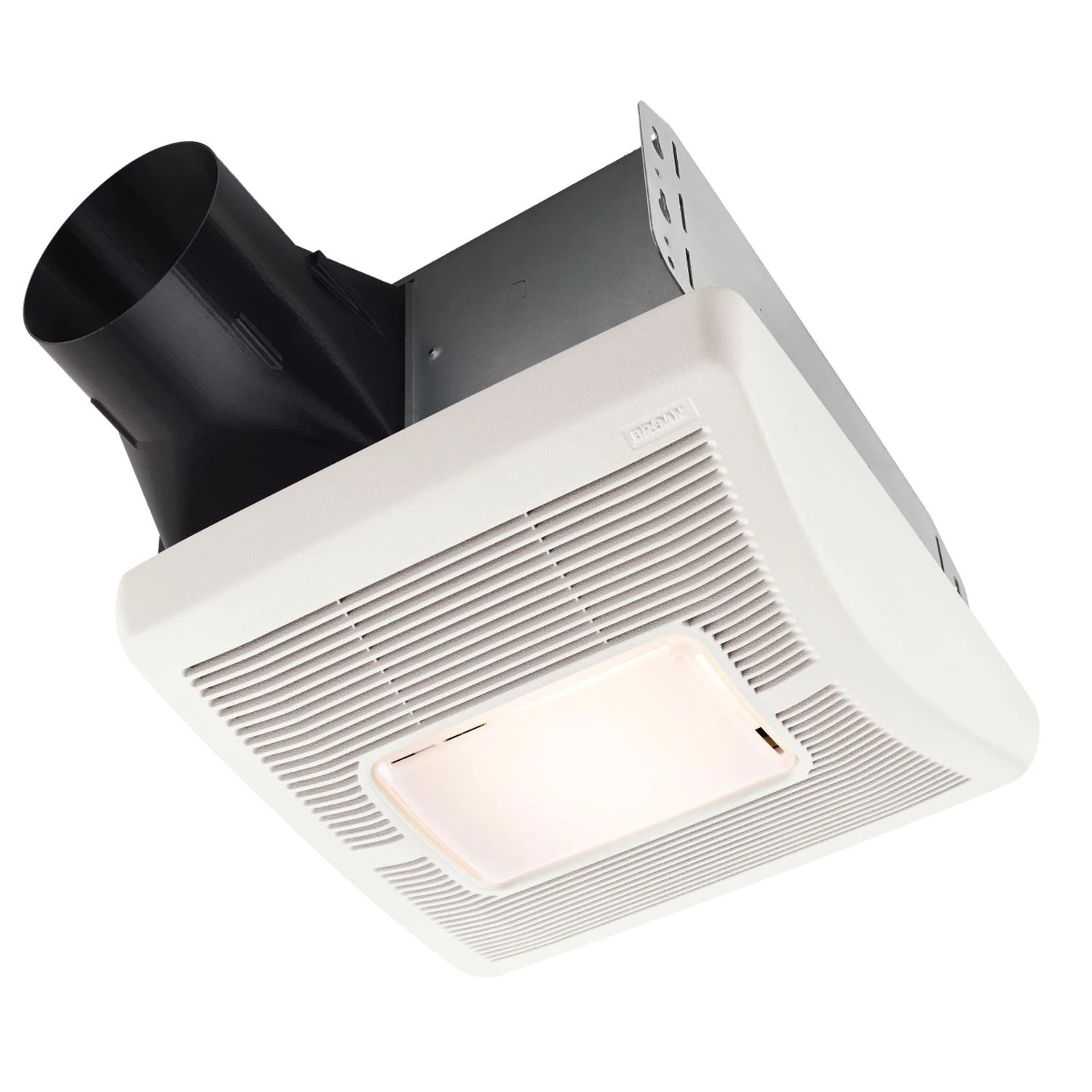 Bathroom Exhaust Fan and Light Combination, Single Speed, 2.0 Sones Noise Level, 70 Cubic Feet per Minute Airflow