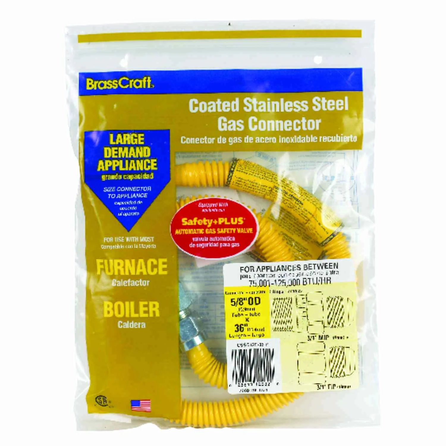 Procoat 3/4 In. Mip X 3/4 In. Fip Stainless Steel Gas Connector 36 In. L