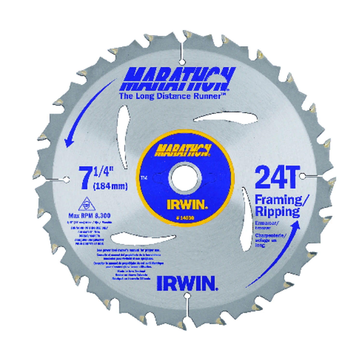 Irwin Marathon 7-1/4 In. 24-Tooth Framing/Ripping Circular Saw Blade