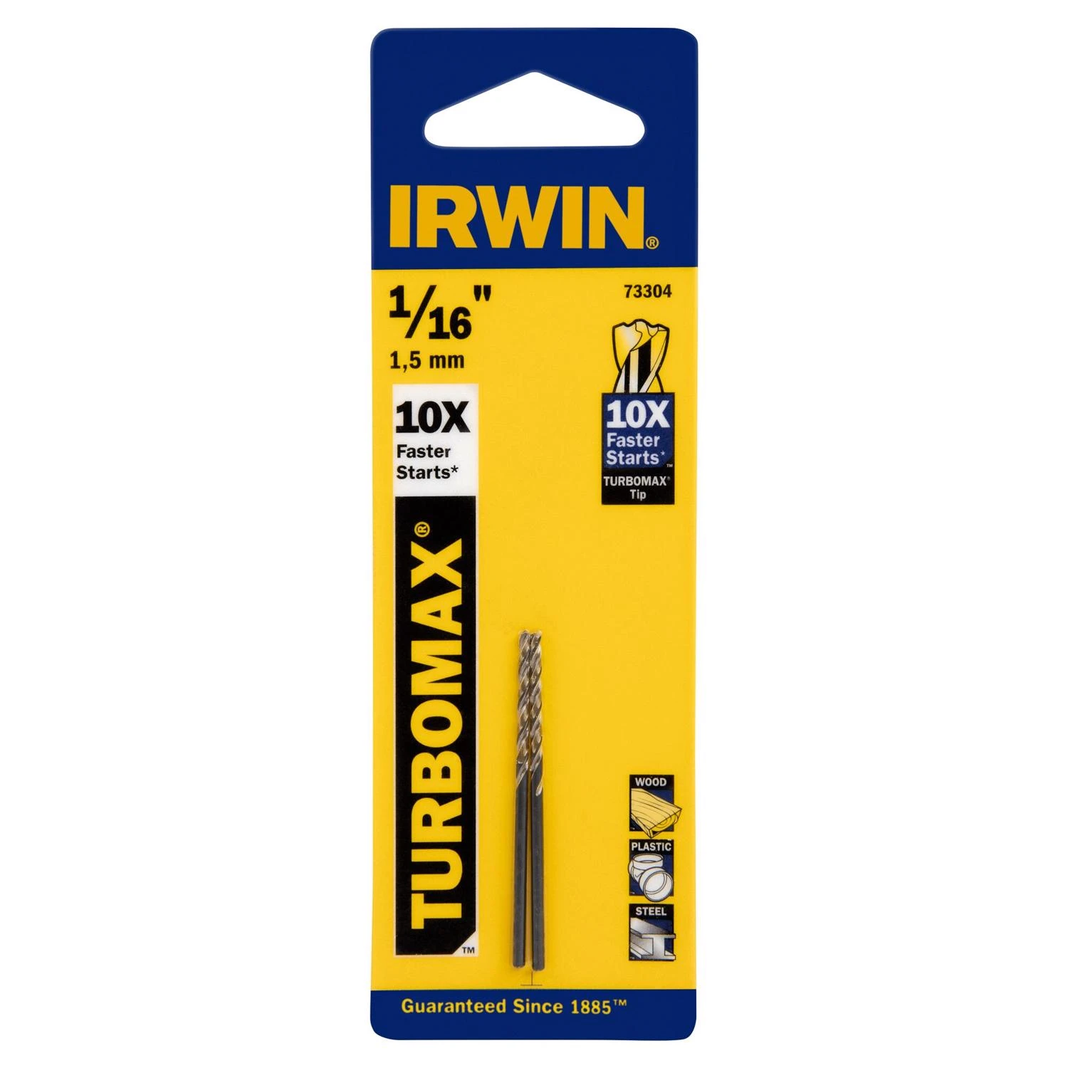Turbo Max Drill Bit, Jobber Length, 1/16-In., 2-Pk.