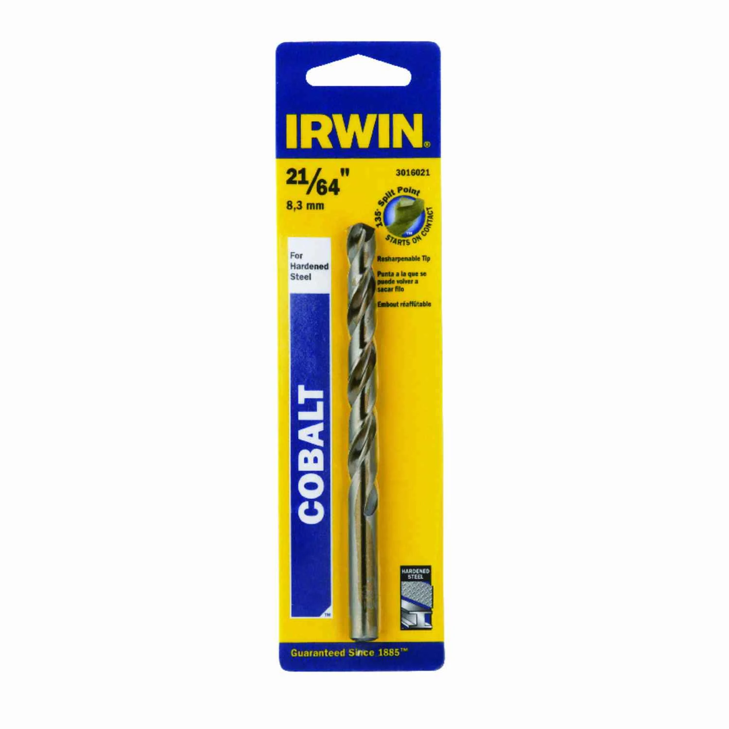 21/64 In. X 4-5/8 In. L Cobalt Alloy Steel Drill Bit Straight Shank