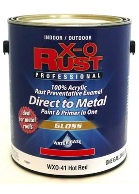 Anti Rust Paint, Interior/Exterior, Gloss Hot Red, Gallon
