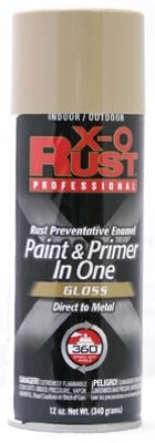 X-O Rust Anti-Rust Enamel Spray Paint & Primer, Pebble Gloss, 12 oz.