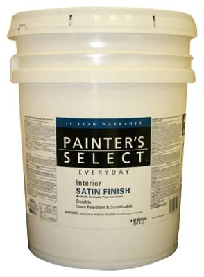 Everyday Interior Paint Satin Finish Latex Enamel White 5 Gallon