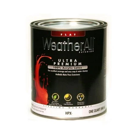 Ultra Premium Exterior WeatherAll Latex Paint, Flat Neutral Base, 1 Qt.