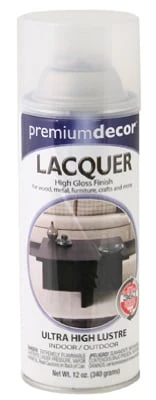 Premium Decor Gloss Lacquer Finish, Clear, 12 Oz. Spray Lacquer