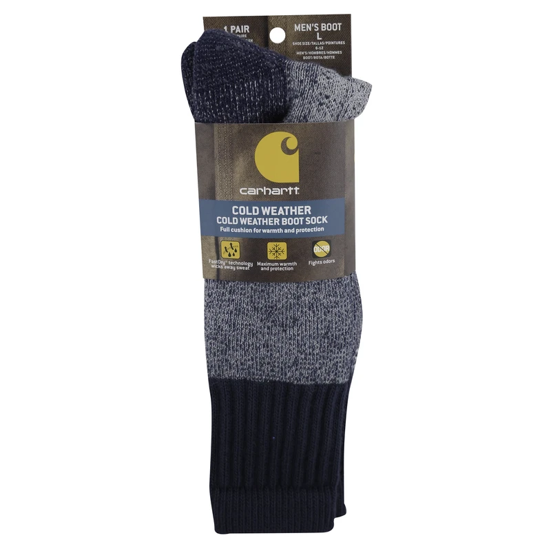 Carhartt Men's Cold Weather L Crew Socks Navy