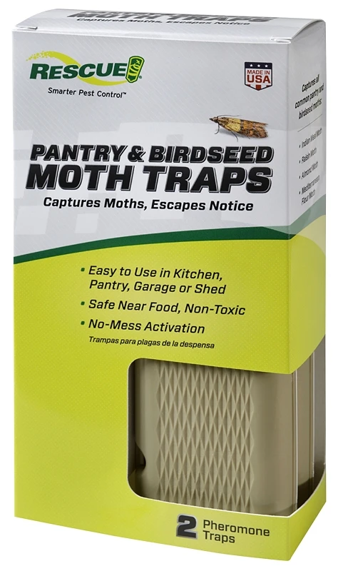 Glue Pantry & Birdseed Moth Trap (2-pack) - Non-toxic, Pheromone Lure, 3 Months