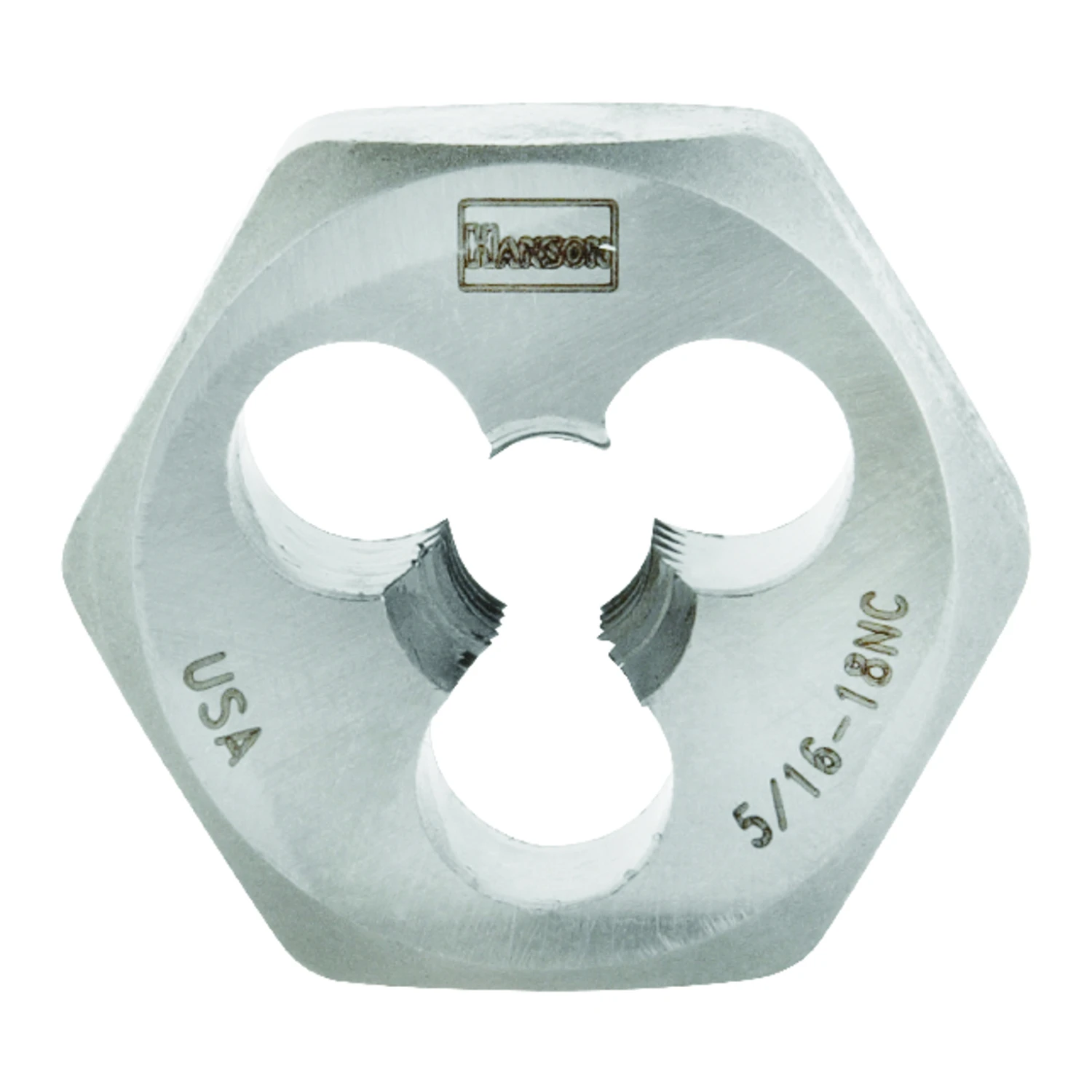 Hanson High Carbon Steel Sae Hexagon Die 5/16 In. - 18 National Coarse