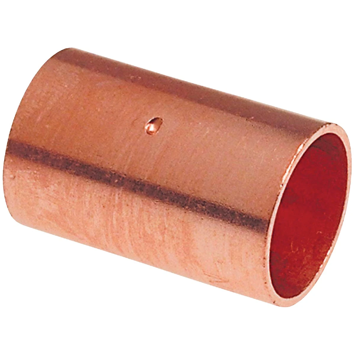 Copper Pipe Coupling With Stop, 1/4 In. CxC