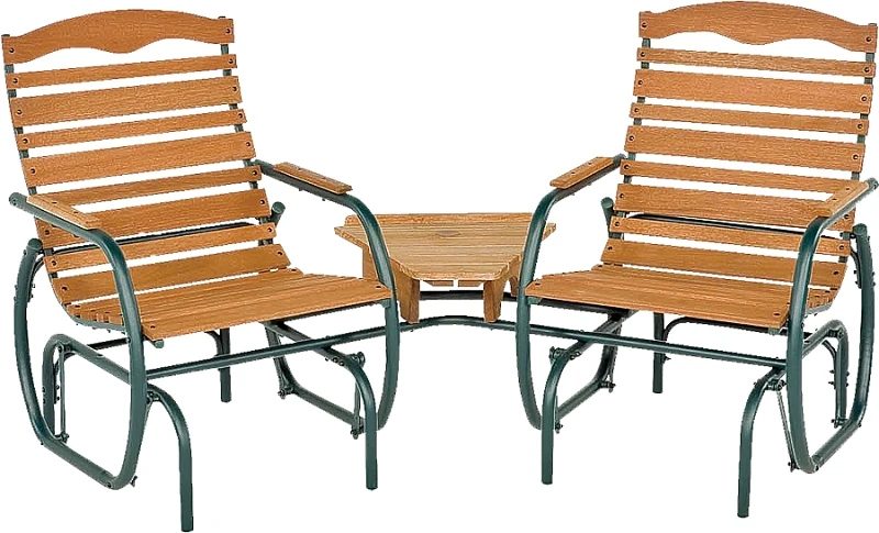 Country Garden Tete-a-tete Glider With Hardwood Slats And Bronze Frame, 75 In.