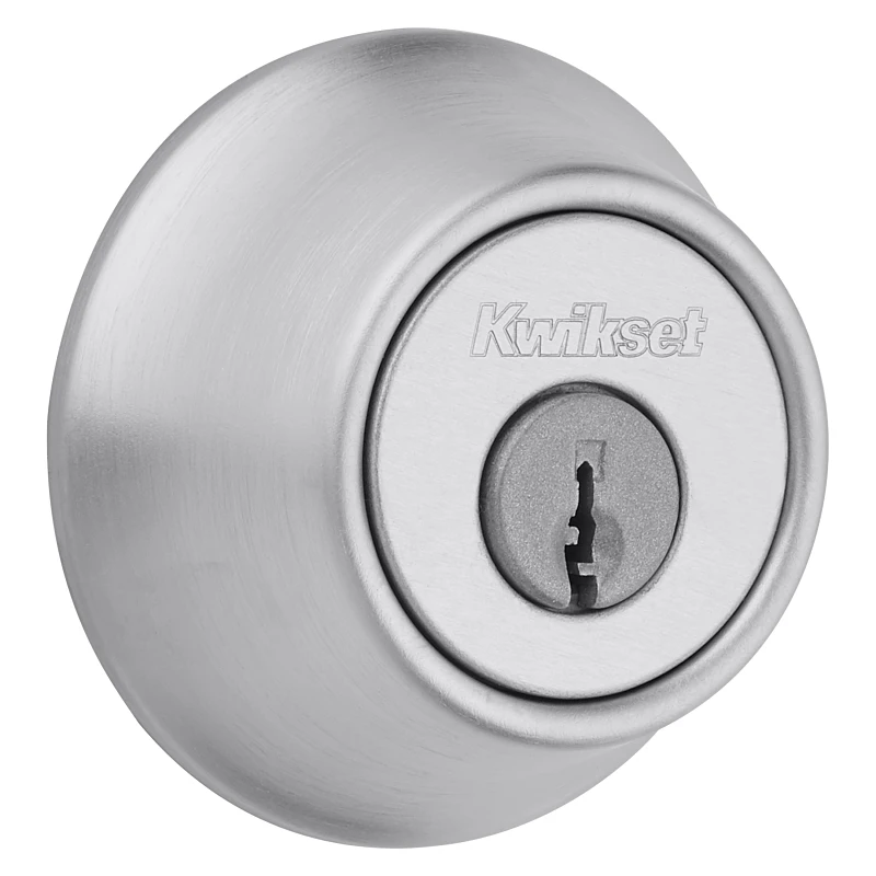 Satin Chrome Single Cylinder Deadbolt 660 Series, Adjustable Latch, Grade 3 Security