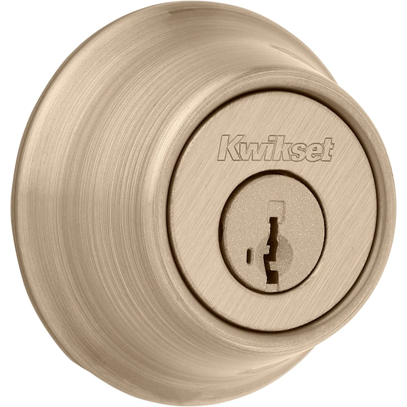 Security Single-Cylinder Deadbolt, Antique Brass