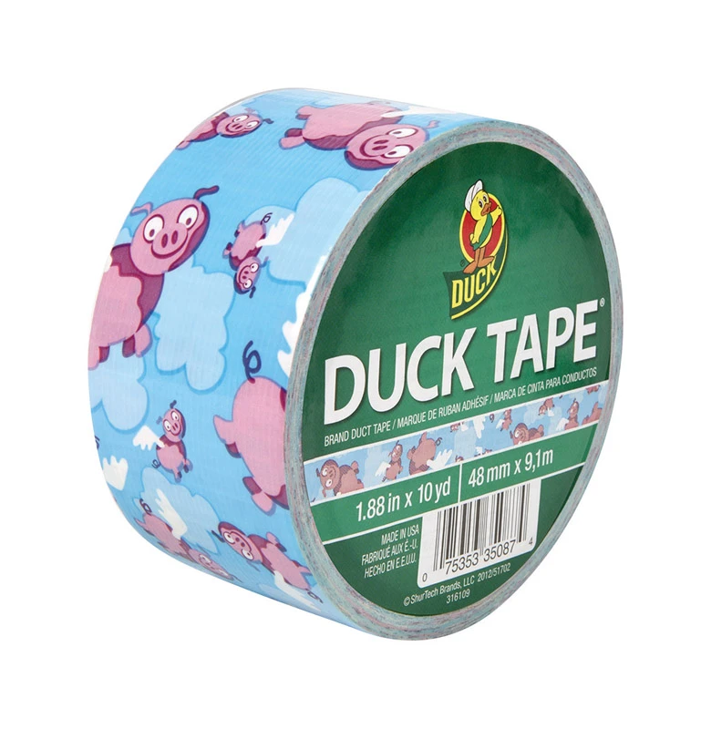Duck Brand 1.88 In. W X 10 Yd. L Flying Pigs Duct Tape Model 281764