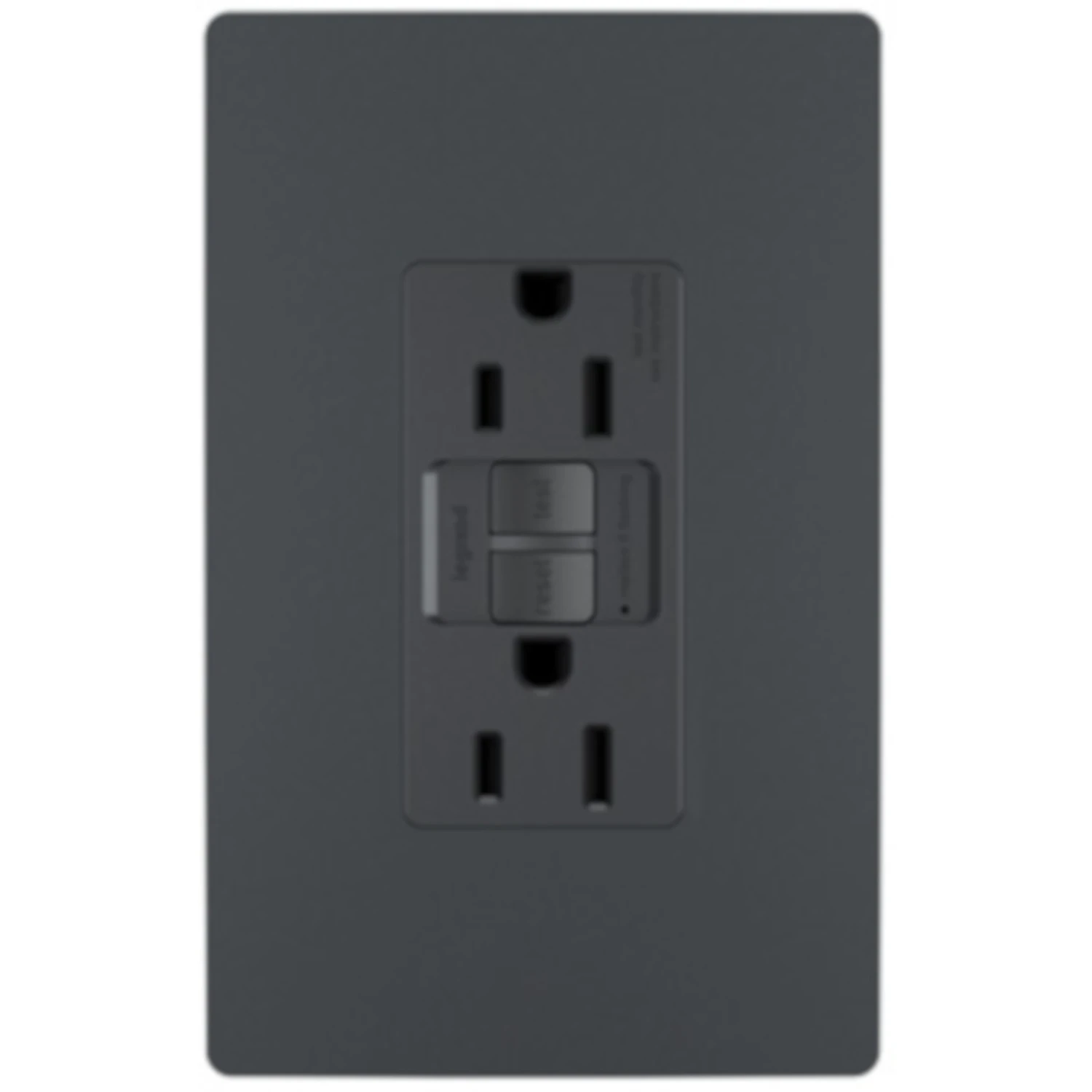 Tamper-Resistant 15A GFCI Duplex Outlet, Residential/Commercial, Graphite