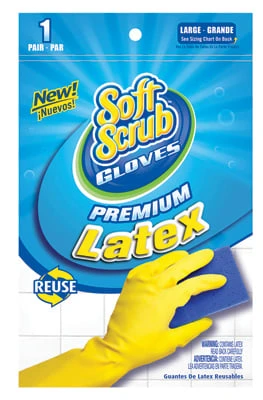 12312-26 Medium Reusable Premium Latex Gloves - Soft Scrub