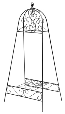 40-inch Black Heart-shaped Hanging Basket Holder With Shelf