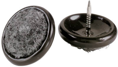 Furniture Glides, Nail-On, Gray Carpet Base, 1-In., 4-Pk.