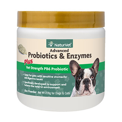 NaturVet Advanced Probiotics and Enzymes Plus Vet Strength PB6 Probiotic Soft Chews, Pack of 70 chews