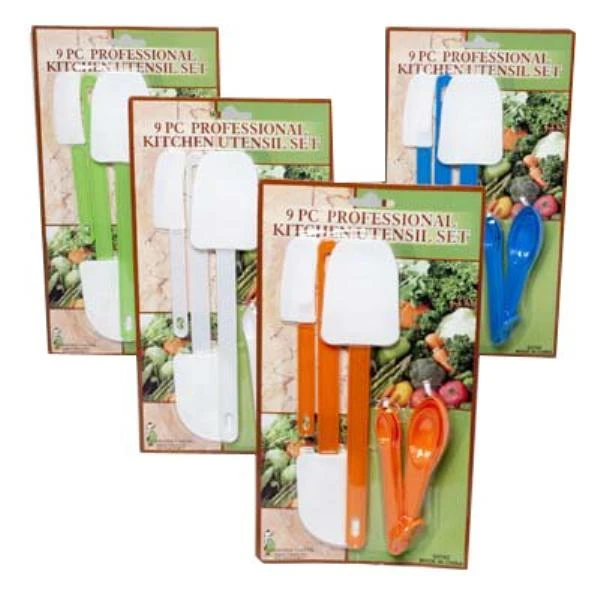 6-Pc. Measuring Spoons/ 3-Pc. Spatula Set, Assorted Colors