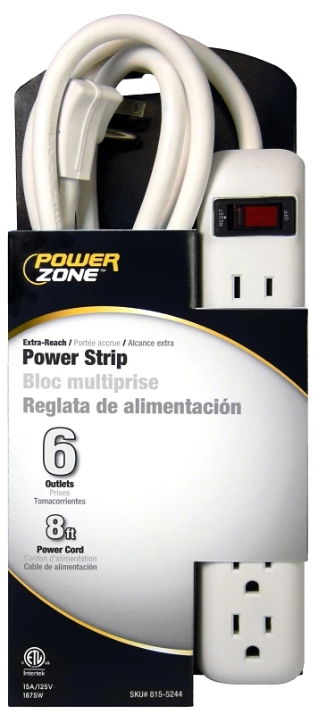 Or801115 6-outlet Power Strip With 8-foot Safety Cord