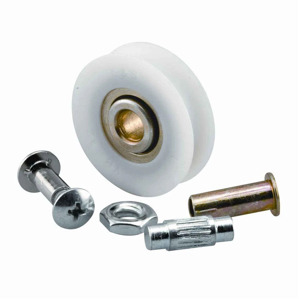 D 1799 1-1/2 In. Nylon Glass Door Holder, Sliding Door Roller Set (pack Of 2)