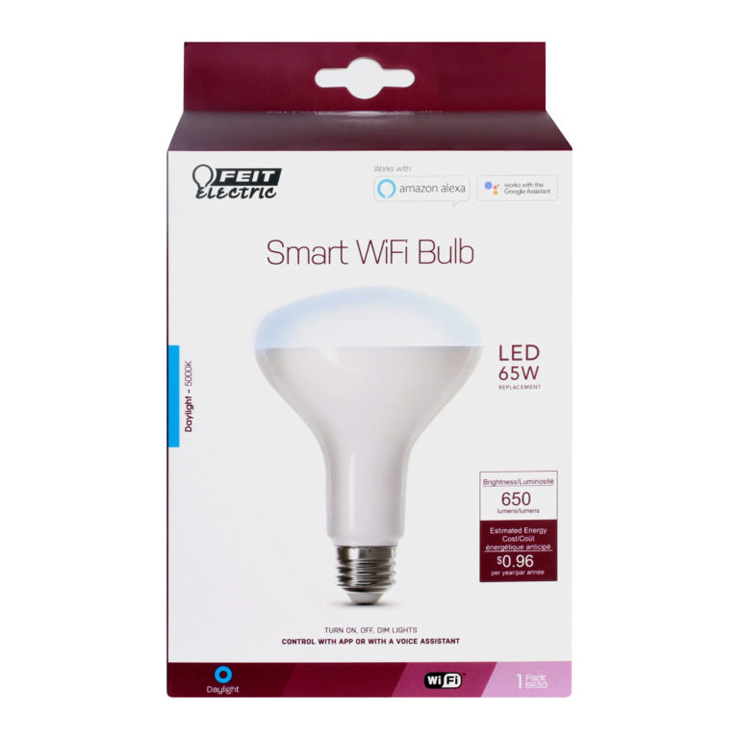 Br30 E26 Smart Wifi Led Bulb 8w 650 Lumens Daylight 65w Equivalent 1 Pk