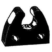 M-037c 0.75 Inch Pole Storage Clip - Rubber, Nickel-plated Finish