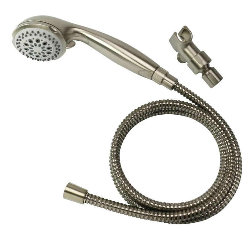Handheld Shower Head With 5 Spray Functions, Brushed Nickel Finish