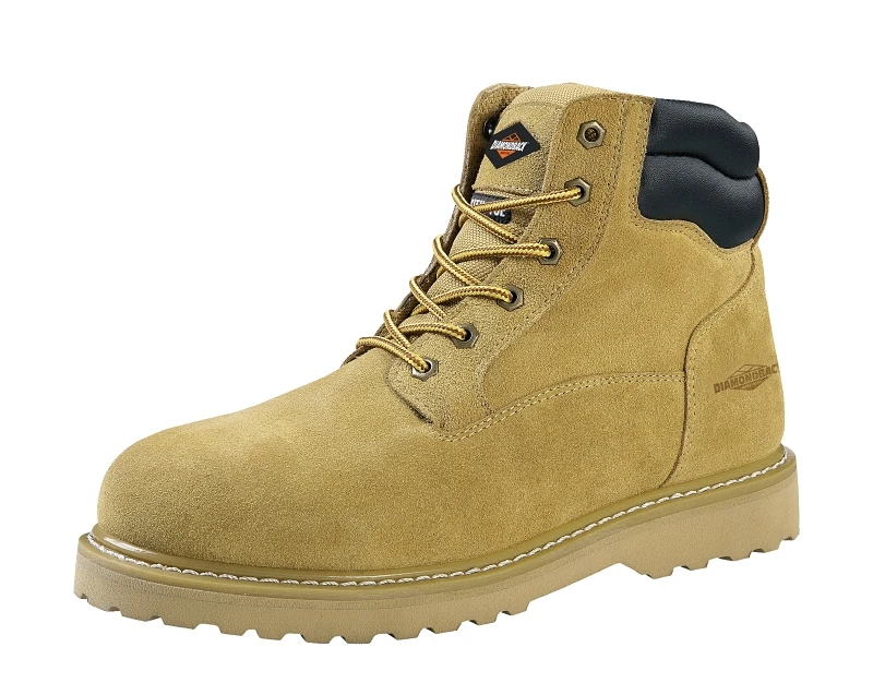 6-inch Suede Leather Work Boot Model 1-9, Extra Wide, Beige