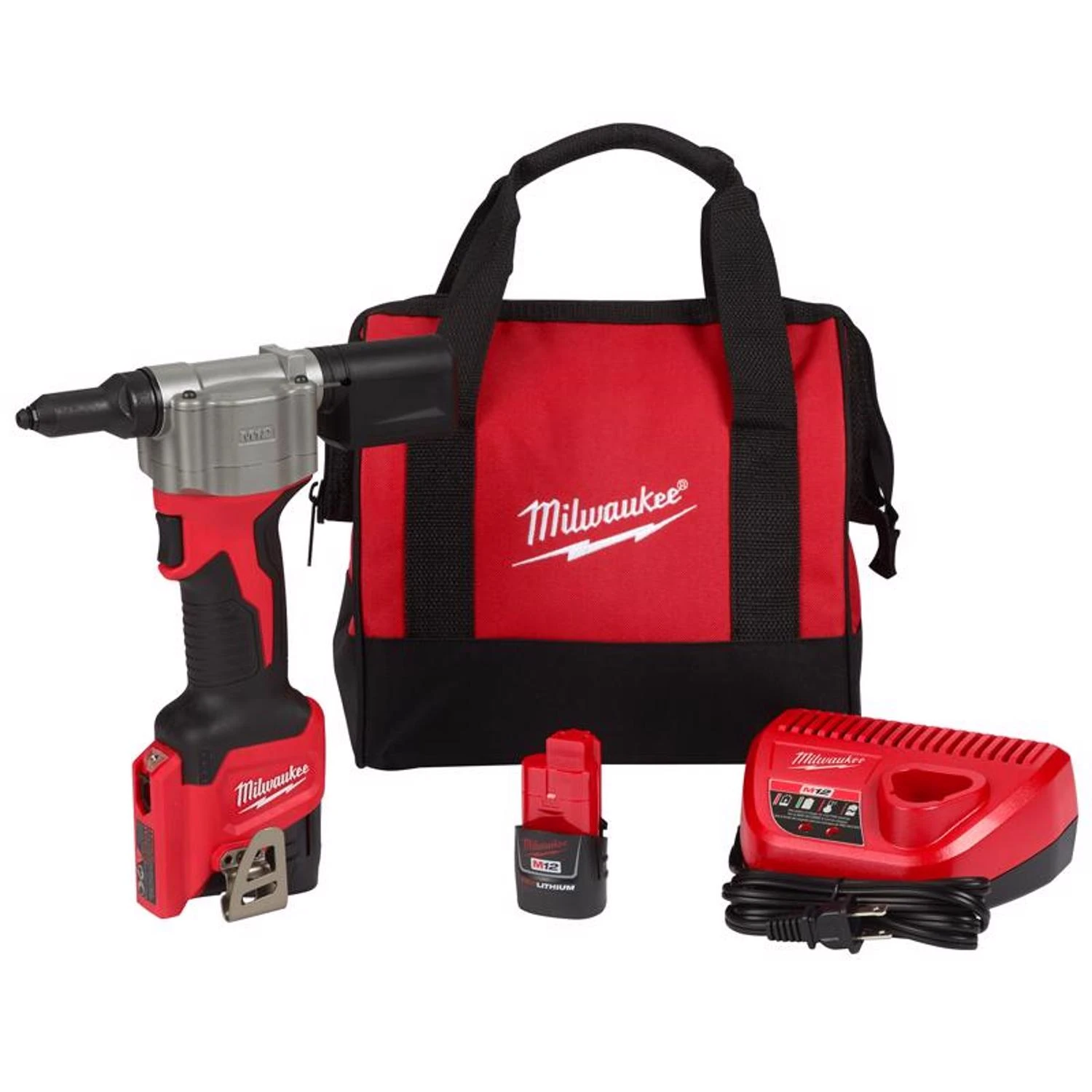 M12 Stainless Steel Rivet Tool Kit With 2 Batteries And Charger 3 Pc