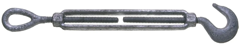 16-3/4x9 Galvanized Hook And Eye Turnbuckle, 3000 Lb Capacity