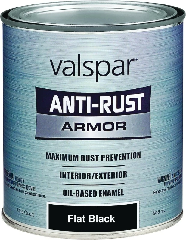 Anti-rust Armor Enamel Paint, 1 Quart, Flat Black, Oil-based