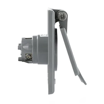 5278-cwp 15 Amp 125 Volt Straight Blade Grounding Power Inlet Outlet Gray