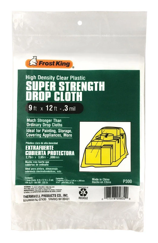 Frost King 9 ft. W X 12 ft. L X 0.3 mil Plastic Drop Cloth 1 pk