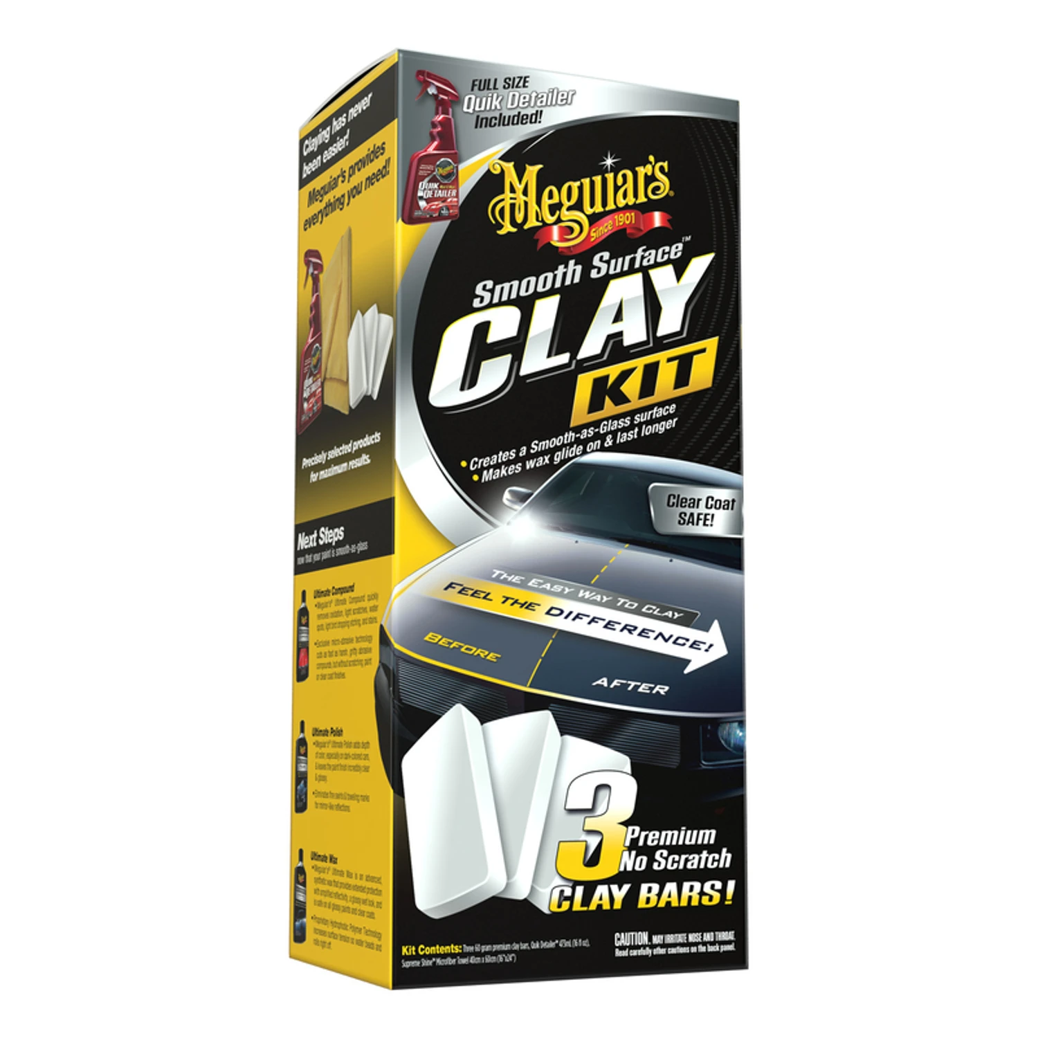 Smooth Surface Clay Kit - G191700, 180g Clay, Quik Detailer & Microfiber Towel