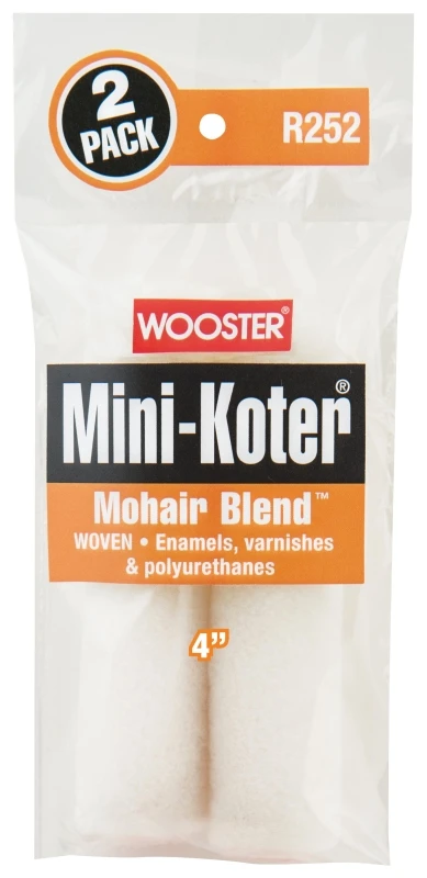 Wooster Mini-Koter Mohair Blend 4 in. W X 1/4 in. Mini Paint Roller Cover 2 pk