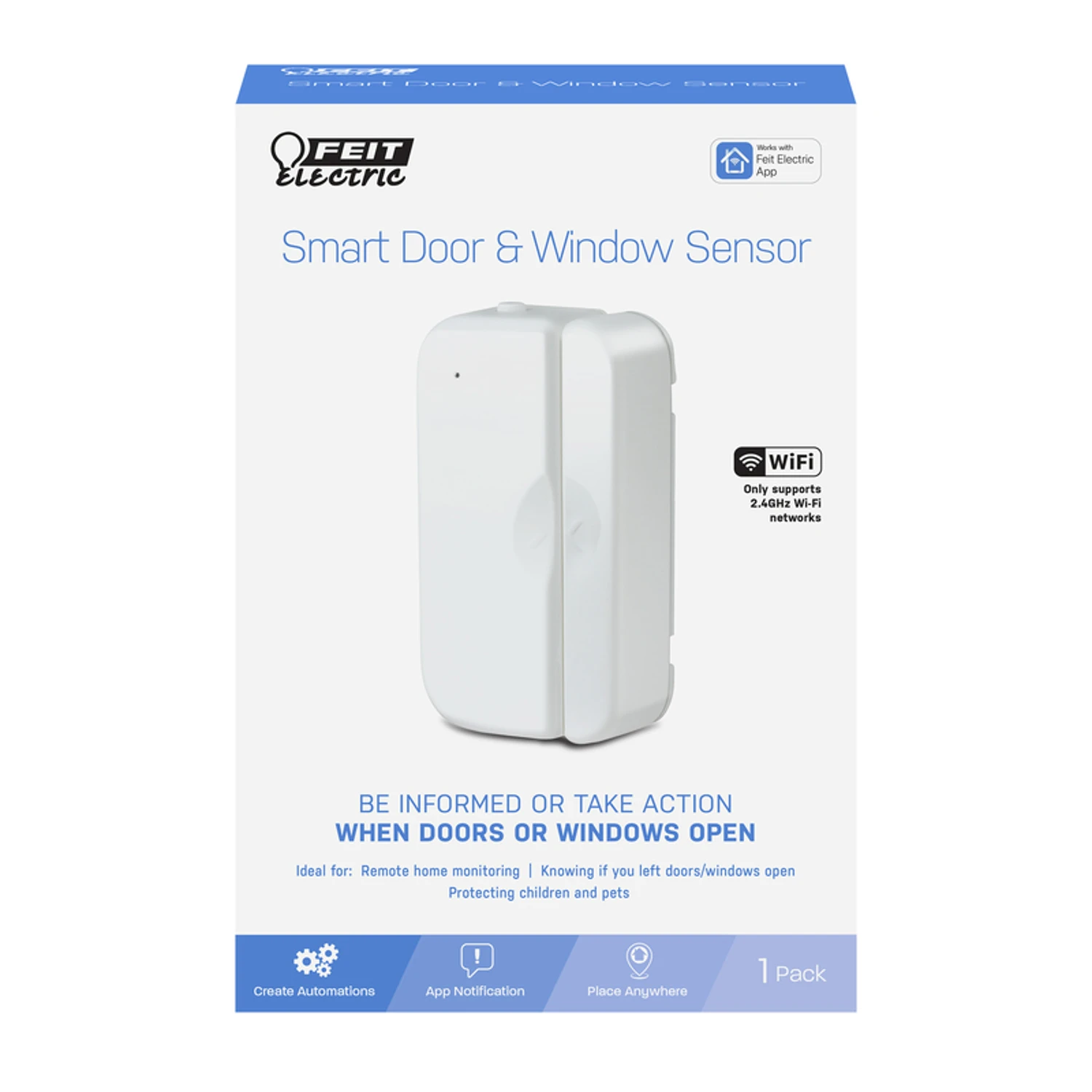 Smart Battery Powered Indoor White Door And Window Sensor - Model Mot/doorwifibat