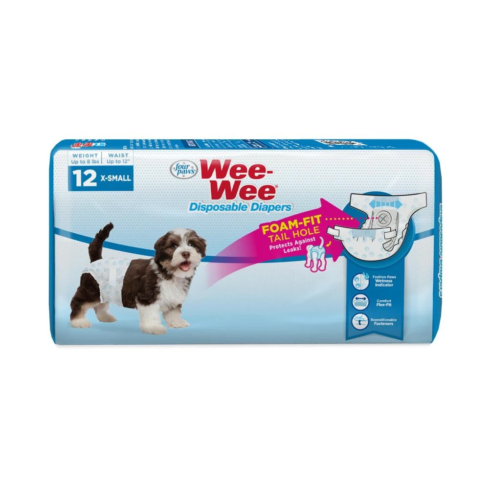 Wee-Wee Disposable Diapers, 12 Pack, X-Small