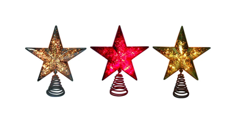Celebrations Christmas Star Tree Topper Assorted Plastic 8.5 inch 1 pk