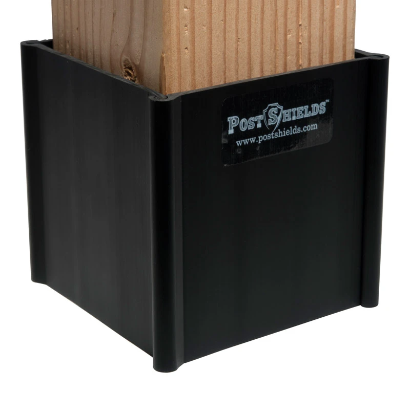4 In. H X 4 In. W X 4 In. L Black Plastic Fence Post Protection
