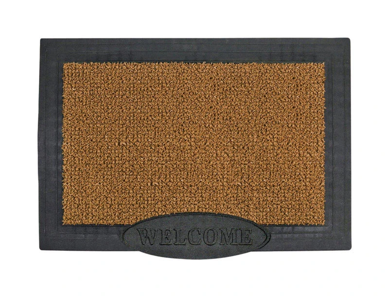 24 In. W X 36 In. L Black/brown Welcome Polyethylene Door Mat