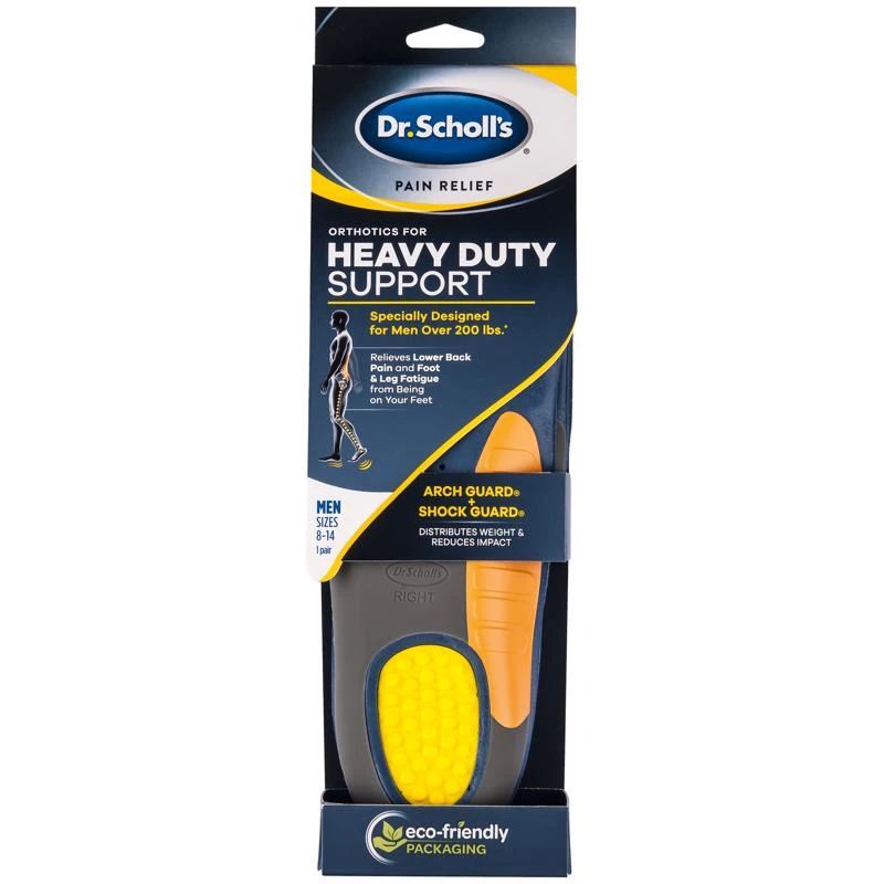 Heavy Duty Support Men's Insoles 8-14 Multicolored 1 Pair
