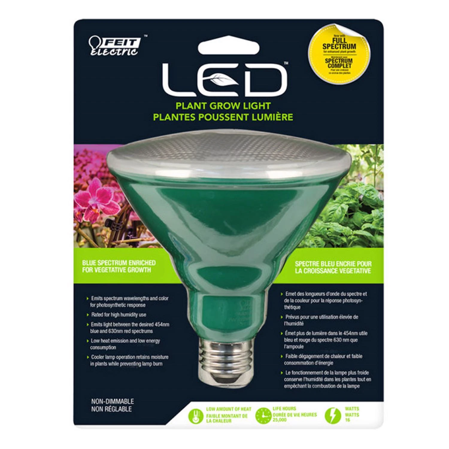 Feit PAR38 E26 (Medium) LED Grow Light Blue 16 Watt Equivalence 1 pk