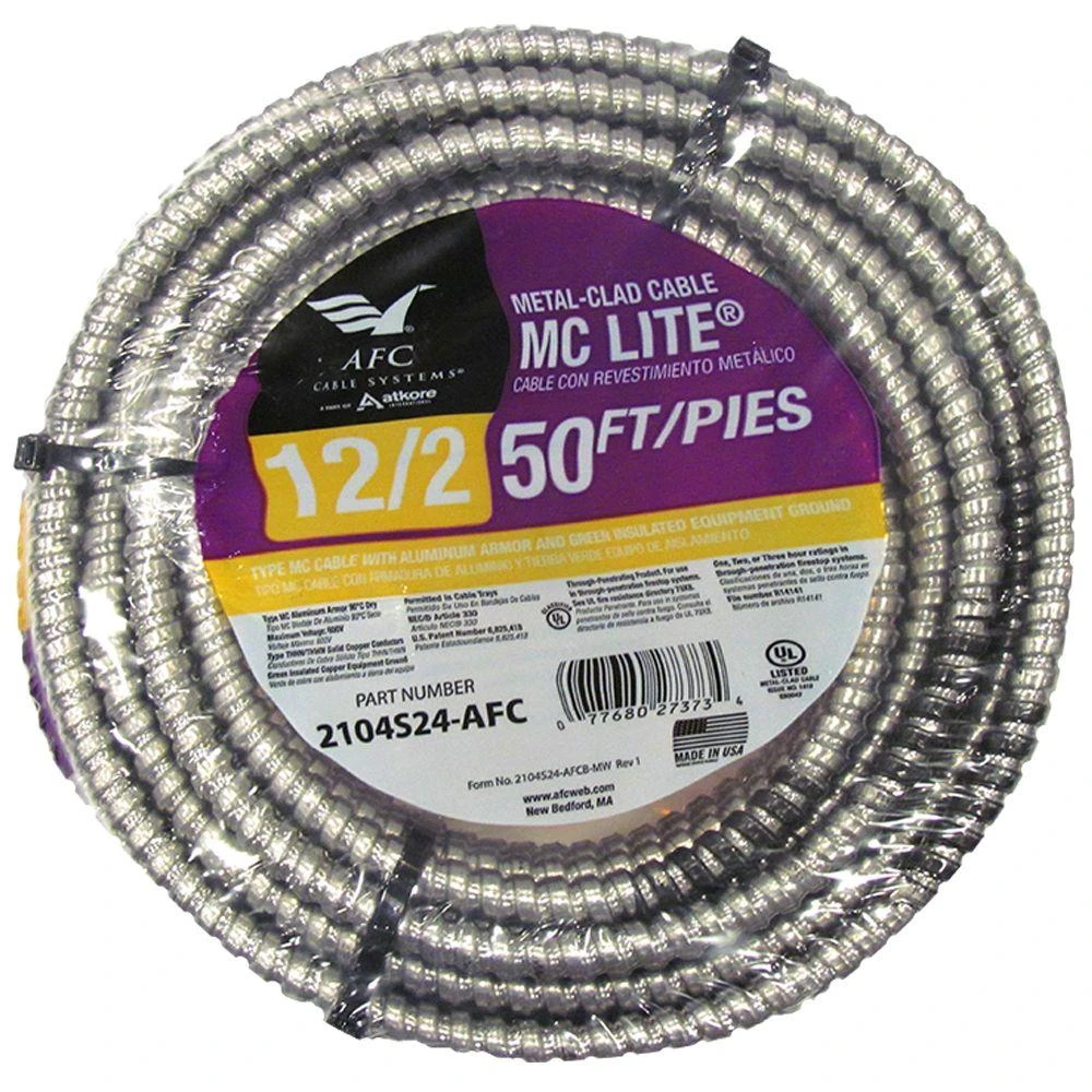 12/2 X 50 Ft. Solid Aluminum Metal Clad Flexible Conduit