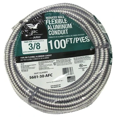 Reduced Wall Aluminum Conduit, 3/8-inch X 100-feet Flexible Coil