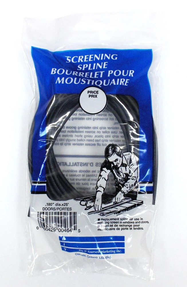 0.175 In. X 25 Ft. Black Spline For Screen Repair