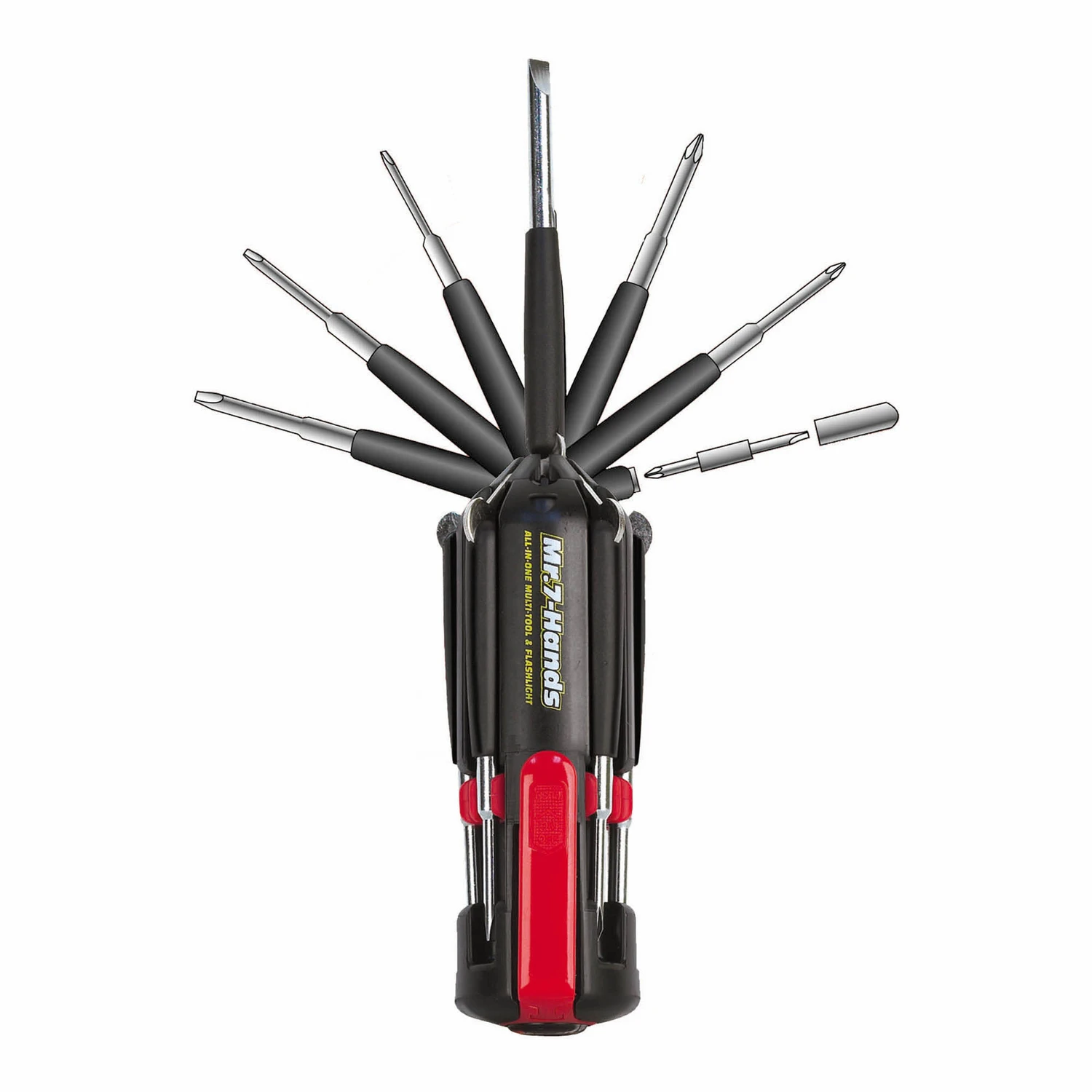 Mr. 7-hands Multi-tool With 7 Screwdrivers And Flashlight