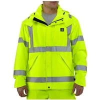 Men's High-visibility Class 3 Waterproof Jacket - Large - Brite Lime