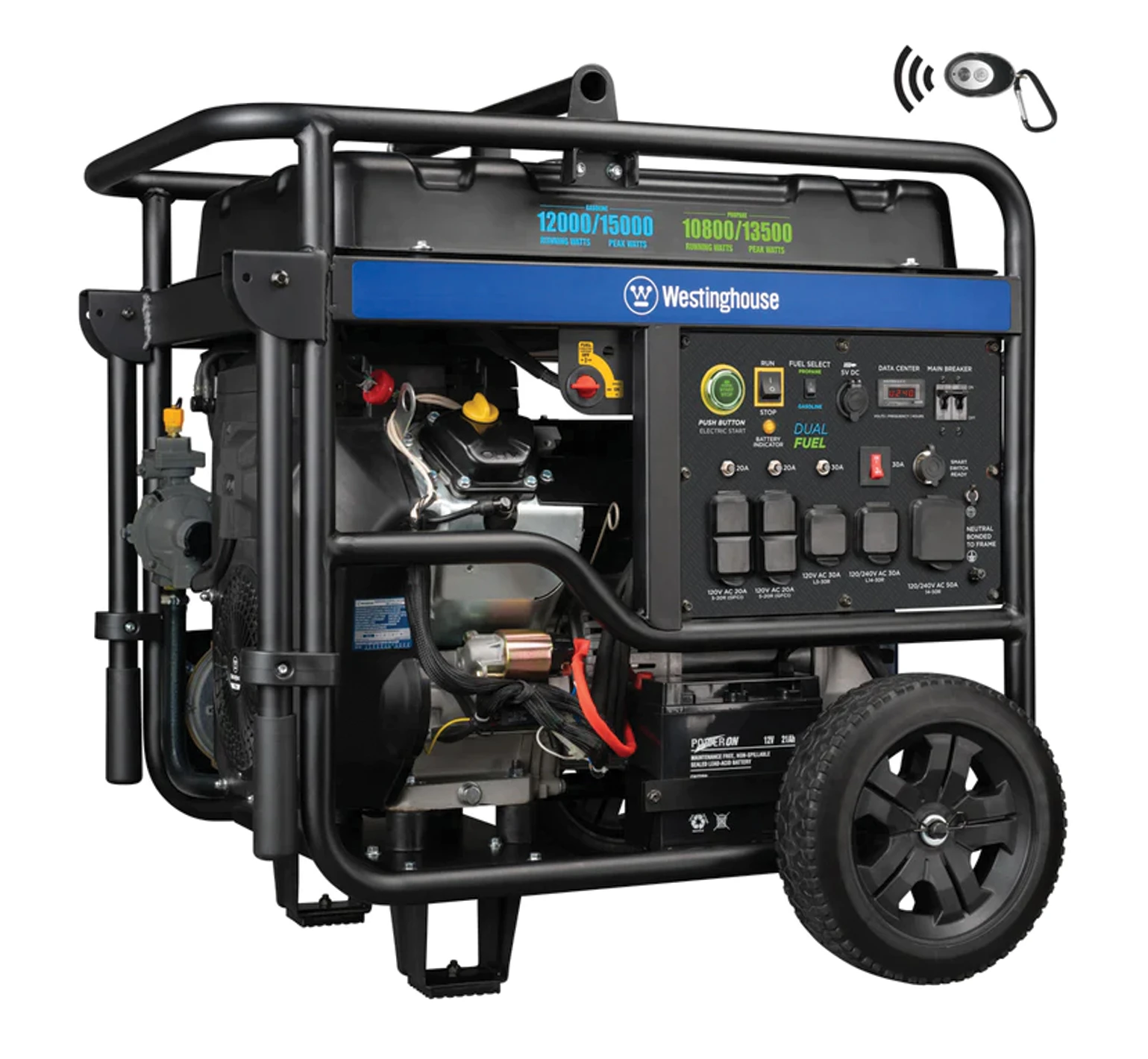 Wgen12000df 12,000 Watt Dual Fuel Portable Generator With Remote Start